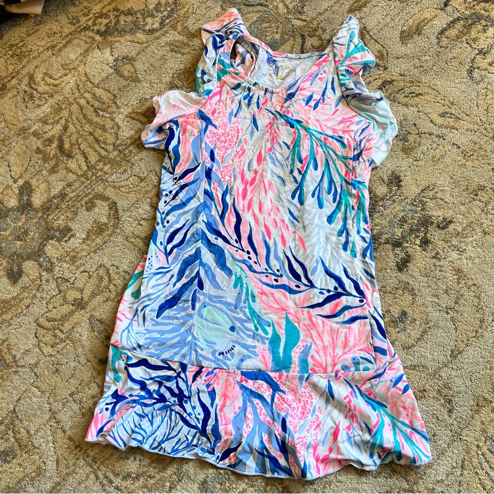 Lilly Pulitzer Colorful Leaf Print Sleeveless Dress